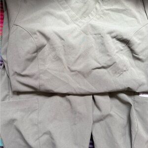 V-neck Medical Scrub Top and Pants in army green